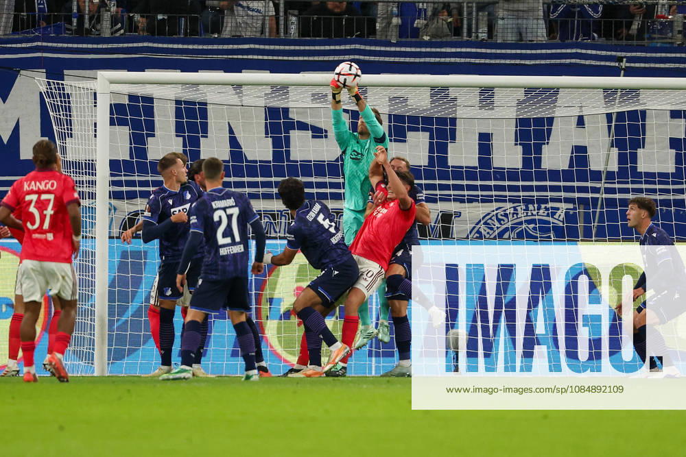 Sinsheim, Germany - Octobre 22: goalkeeper Oliver Baumann (TSG 1899 Hoffenheim) in action, with the ball during the UEFA Europa League phase Matchday 3 2026 27 match between TSG Hoffenheim and Olympique Lyon at Rhein Neckar Arena on Octobre, 2026 in Sinsheim, Germany
