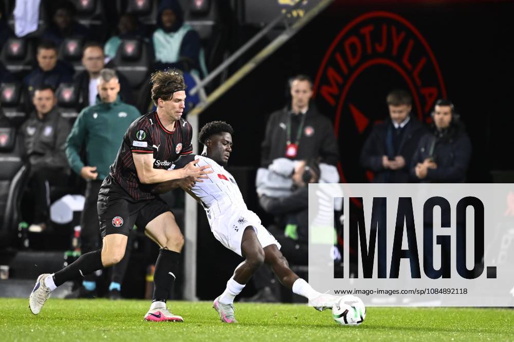 FC Midtjylland v Sint-Truidense VV - UEFA Conference League HERNING, DENMARK - OCTOBER 22 : Mbuku Nathanael forward of Sint-Truidense VV during the UEFA Conference League 2026 27 League Phase matchday 2 match between FC Midtjylland and Sint-Truidense VV on October 22, 2026 in Herning, Denmark, 22 10 2026 Herning Denmark