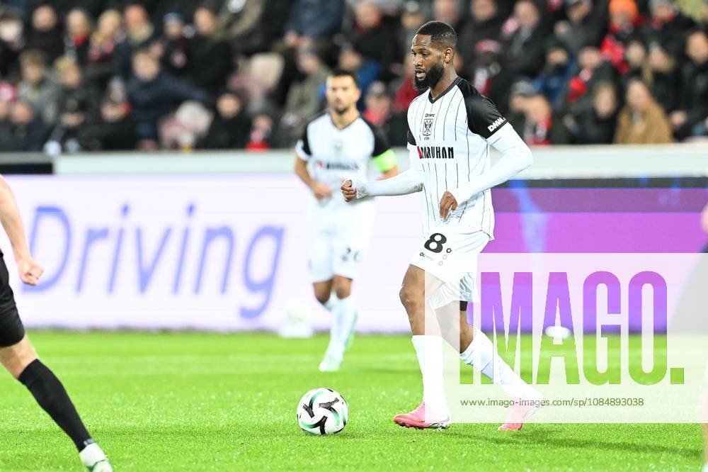 STVV s Abdoulaye Sissako pictured in action during a soccer game between Danish FC Midtjylland and Belgian Sint-Truidense VV, Thursday 22 October 2026 in Herning, Denmark, on the second day of the UEFA Conference League league phase. JILLxDELSAUX x190688357x