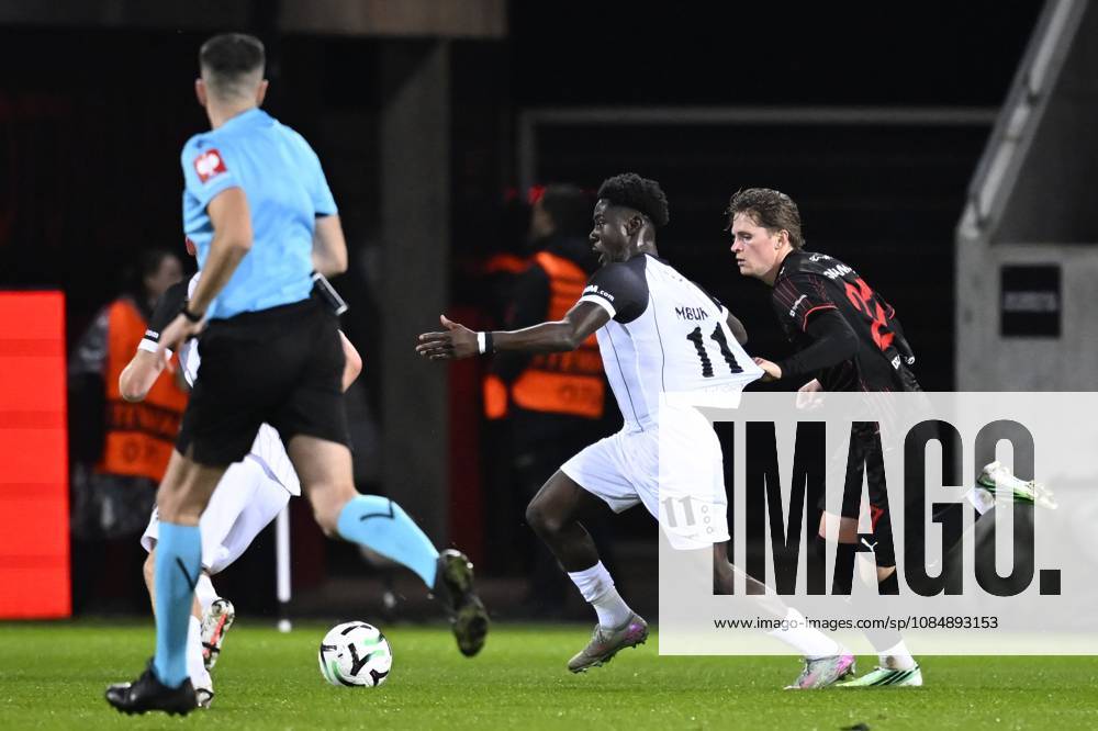 FC Midtjylland v Sint-Truidense VV - UEFA Conference League HERNING, DENMARK - OCTOBER 22 : Mbuku Nathanael forward of Sint-Truidense VV during the UEFA Conference League 2026 27 League Phase matchday 2 match between FC Midtjylland and Sint-Truidense VV on October 22, 2026 in Herning, Denmark, 22 10 2026 Herning Denmark