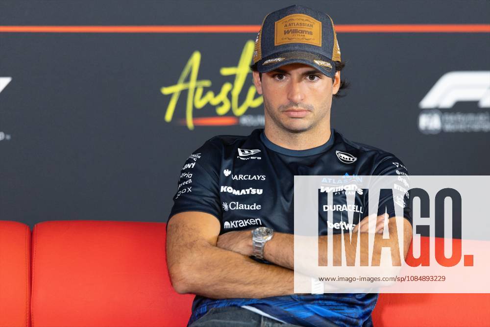 22nd October 2026; Circuit of the Americas, Austin, United States; Formula 1, United States Grand Prix, Arrival Day; Carlos Sainz (55) of Spain and Atlassian Williams F1 Team at a press conference, PK, Pressekonferenz BobxKupbens