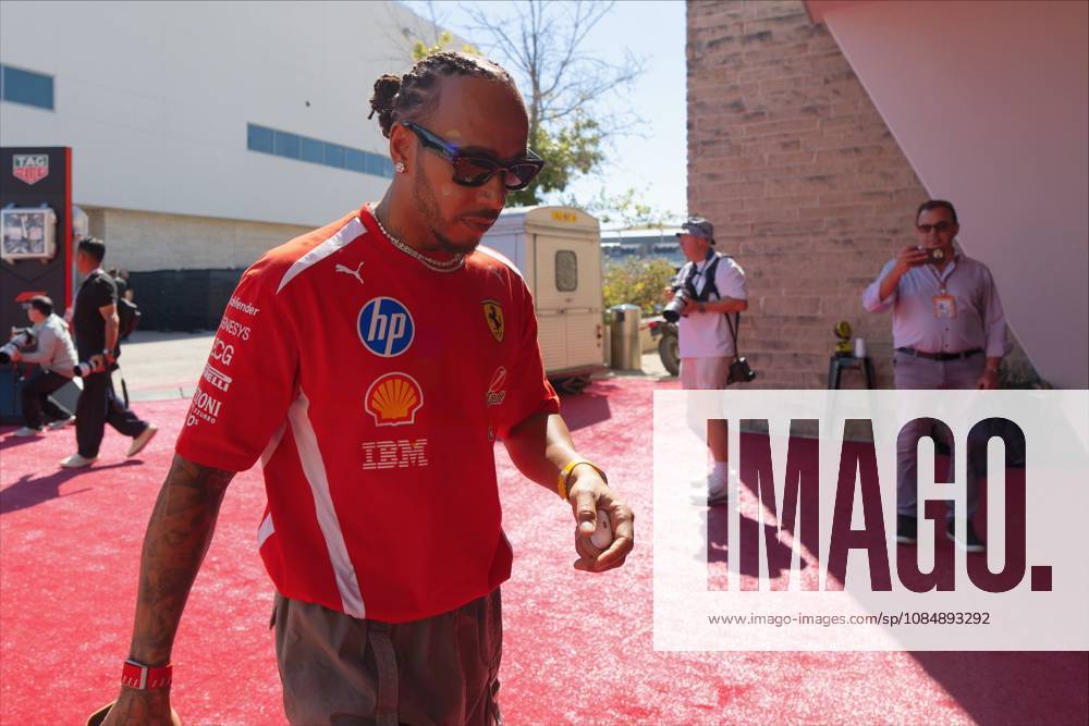 22nd October 2026; Circuit of the Americas, Austin, United States; Formula 1, United States Grand Prix, Arrival Day; Lewis Hamilton (44) of Great Britain and Scuderia Ferrari HP enters the media center BobxKupbens