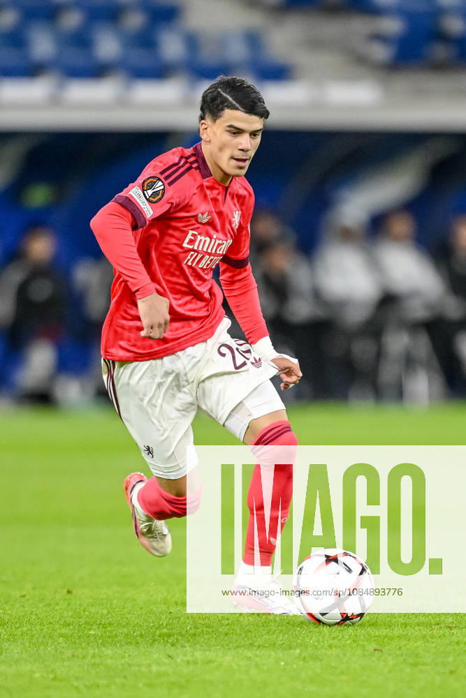 Kail Boudache (Olympique Lyon) controls the Ball during the UEFA Europa League 2026 27 League Phase match between TSG 1899 Hoffenheim and Olympique Lyonnais at Rhein-Neckar-Arena on October 22, 2026 in Sinsheim, Germany. (Photo by Harry Langer DeFodi Images) -