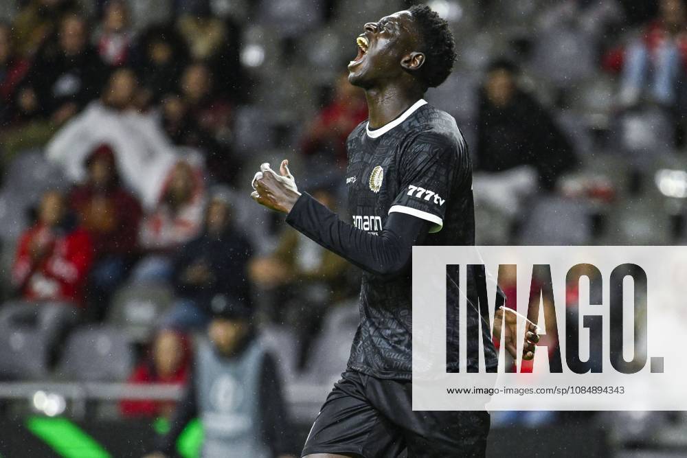 Ibrahimа Cisse of KAA Gent reacts during a soccer game between Portuguese SC Braga and Belgian soccer team KAA Gent, Thursday 22 October 2026 in Braga, Portugal, the second match in the UEFA Conference League league phase. TOM GOYVAERTS TomxGoyvaerts x190691503x