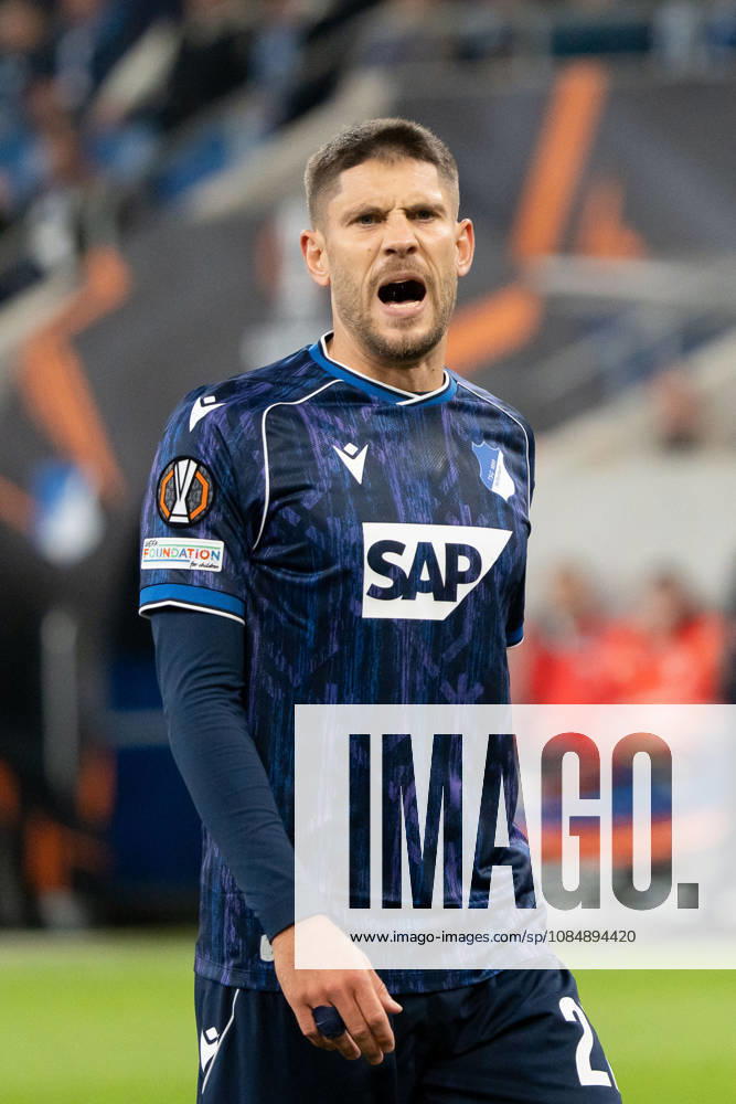 Andrej Kramaric (TSG Hoffenheim, 27) Geste, Mimik, Zeichen, GER, TSG 1899 Hoffenheim vs. Olympique Lyon, Fussball, Europa League, Spieltag 3, Spielzeit 2026 2027, 22.10.2026, GER, TSG 1899 Hoffenheim vs. Olympique Lyon, Fussball, Europa League, Spieltag 3, Spielzeit 2026 2027, 22.10.2026, Sinsheim