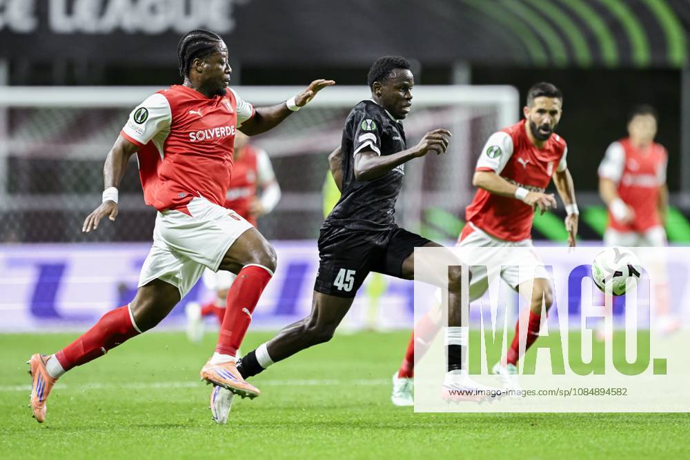 SC Braga v KAA Gent - UEFA Conference League BRAGA, PORTUGAL - OCTOBER 22 : Goore Hyllarion Bi forward of KAA Gent in action during the UEFA Conference League 2026 27 League Phase matchday 2 match between SC Braga and KAA Gent on October 22, 2026 in Braga, Portugal, 22 10 2026 Braga Portugal