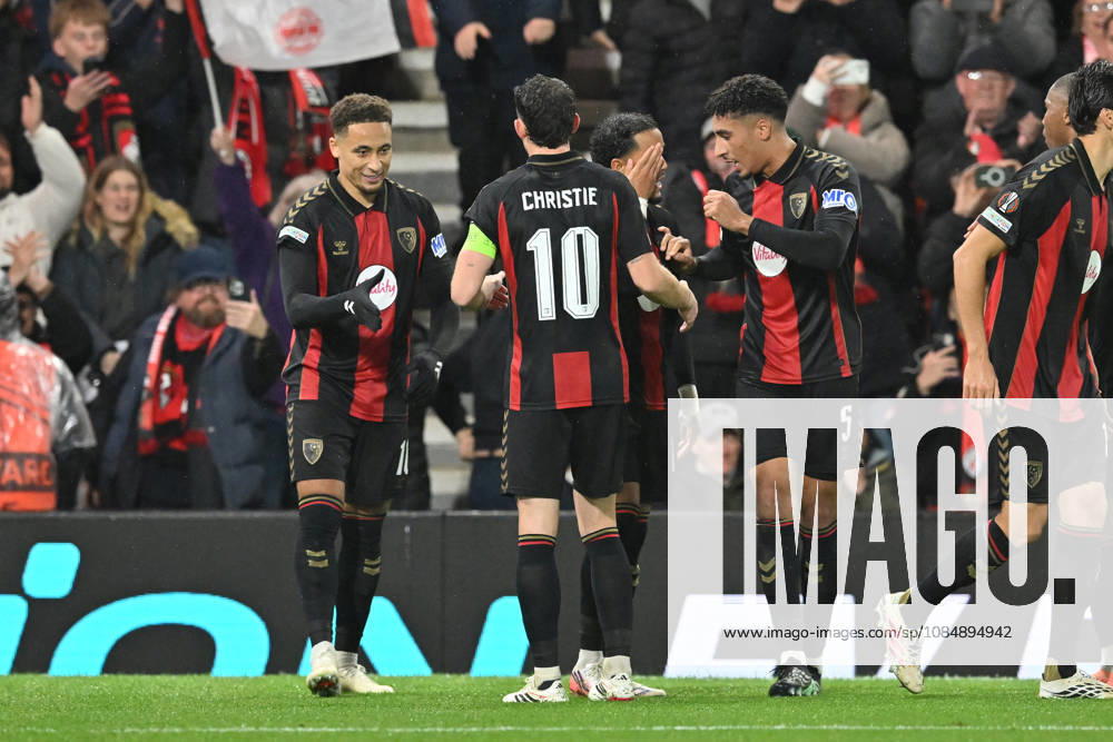 Bournemouth v AC Milan, Europa League Goal 2-0 - Marcus Tavernier (16) of AFC Bournemouth celebrates scoring the second goal from the penalty spot during the Europa League match between Bournemouth and AC Milan at the Vitality Stadium, Bournemouth, UK on 22 October 2026. Bournemouth Vitality Stadium Dorset UK Editorial use only ,