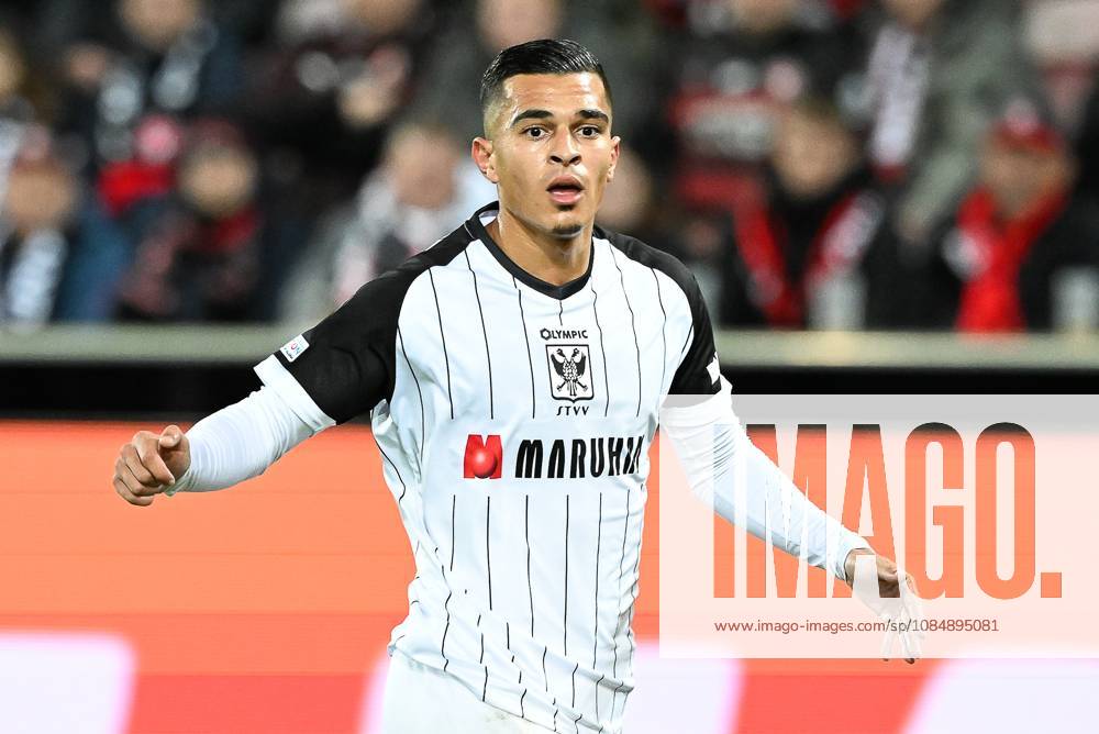 STVV s Ilias Sebaoui pictured during a soccer game between Danish FC Midtjylland and Belgian Sint-Truidense VV, Thursday 22 October 2026 in Herning, Denmark, on the second day of the UEFA Conference League league phase. JILLxDELSAUX x190691958x