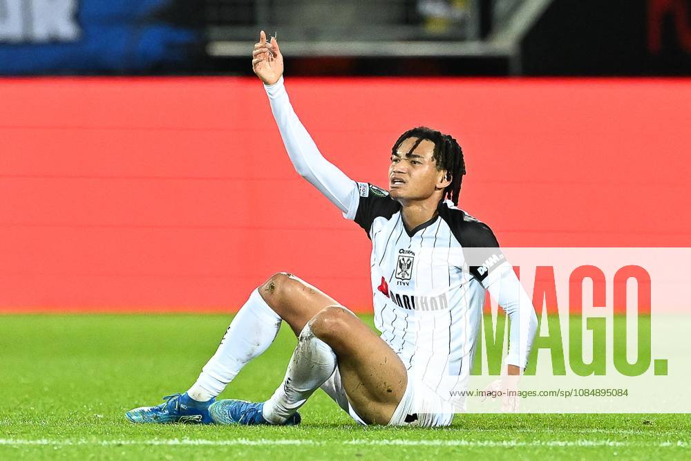STVV s Nelson Ishiwatari reacts during a soccer game between Danish FC Midtjylland and Belgian Sint-Truidense VV, Thursday 22 October 2026 in Herning, Denmark, on the second day of the UEFA Conference League league phase. JILLxDELSAUX x190691970x