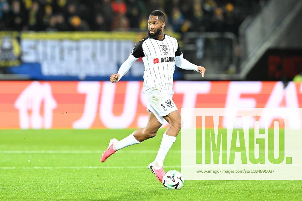 STVV s Abdoulaye Sissako pictured in action during a soccer game between Danish FC Midtjylland and Belgian Sint-Truidense VV, Thursday 22 October 2026 in Herning, Denmark, on the second day of the UEFA Conference League league phase. JILLxDELSAUX x190692096x