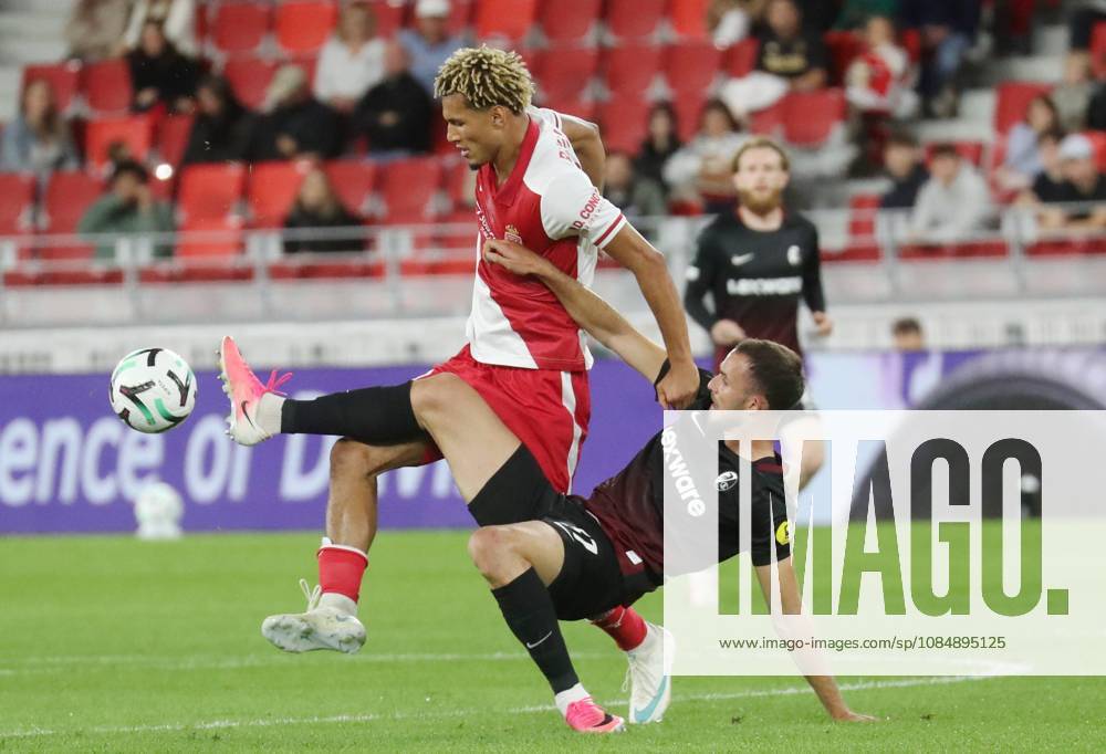 Monaco vs Fribourg PHOTOPQR NICE MATIN Cyril Dodergny ; Monaco ; 22 10 2026 ; Monaco le 22 10 2026 - Stade Louis II - Ligue Conference - 2eme journee - L AS Monaco recevait Fribourg - Le monegasque BRUNNER N29 Monaco France