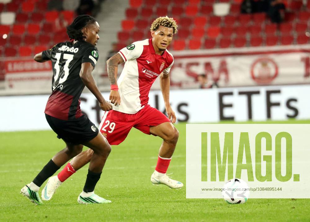 Monaco vs Fribourg PHOTOPQR NICE MATIN Cyril Dodergny ; Monaco ; 22 10 2026 ; Monaco le 22 10 2026 - Stade Louis II - Ligue Conference - 2eme journee - L AS Monaco recevait Fribourg - Le monegasque BRUNNER N29 Monaco France