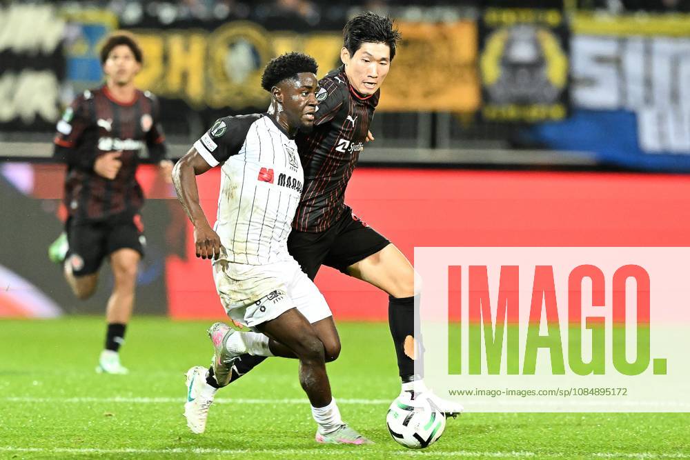 Midtjylland s Huyn-Seok Hong pictured in action during a soccer game between Danish FC Midtjylland and Belgian Sint-Truidense VV, Thursday 22 October 2026 in Herning, Denmark, on the second day of the UEFA Conference League league phase. JILLxDELSAUX x190694279x
