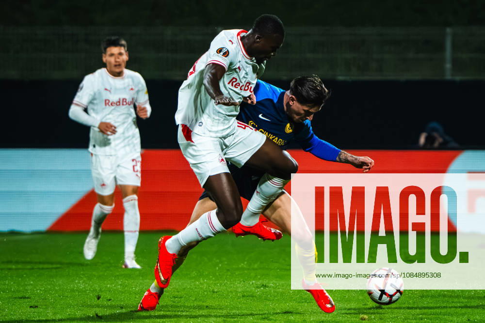 Benjamin Verbic of Celje (R) in action during the UEFA Europa League match between Celje (Slovenia) and Salzburg (Austria) at Stadion Celje, Celje on October 22, 2026 in Celje, Slovenia. (Photo by Andraz Corel Sports Press Photo).