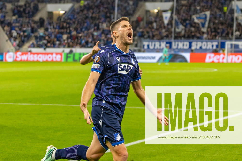 TSG 1899 Hoffenheim - Olympique Lyon Deutschland, Sinsheim, 22.10.2026, Fussball, Europa League, Saison 2026 2027, TSG Hoffenheim - Olympique Lyon: Andrej Kramaric (TSG Hoffenheim); Jubel Tor 1:0 Kramaric.