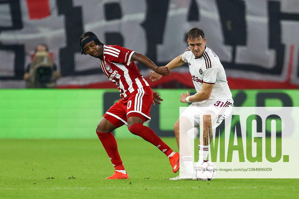 Olympiacos F.C. v AC Sparta Prague UEFA Europa League Gelson Martins of Olympiacos F.C. and Matej Jurásek of AC Sparta Prague during the UEFA Europa League match at Karaiskakis Stadium, Piraeus 22 10 2026 UK Newspapers OUT
