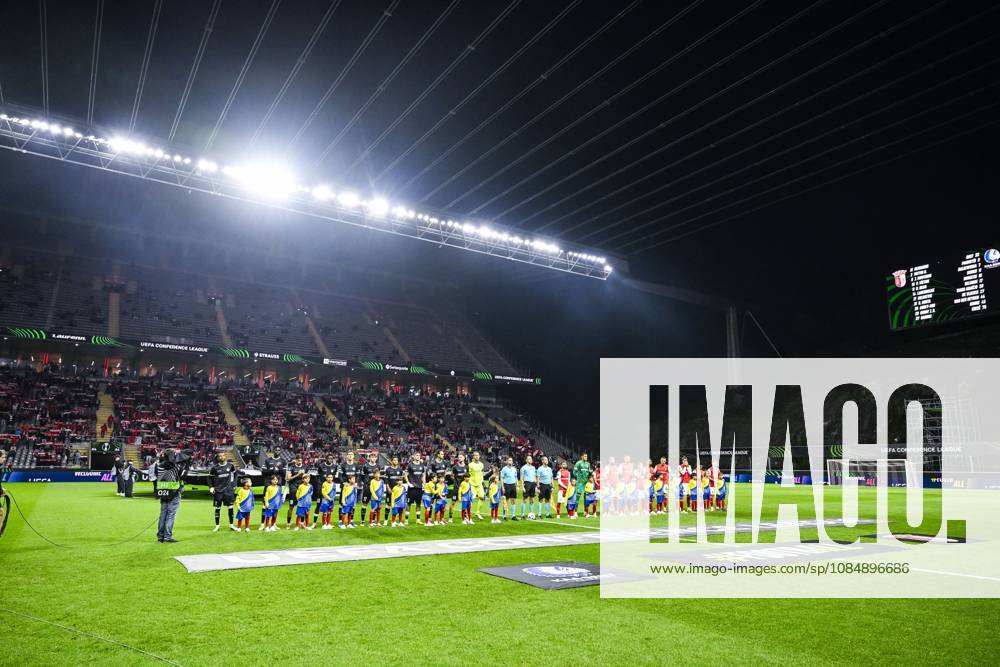This picture shows the start of a soccer game between Portuguese SC Braga and Belgian soccer team KAA Gent, Thursday 22 October 2026 in Braga, Portugal, the second match in the UEFA Conference League league phase. TOM GOYVAERTS TomxGoyvaerts x190696758x
