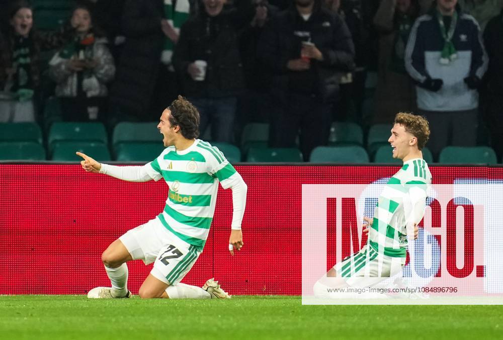 Mika Baur of Celtic is chased by team mate Callum Osmand as he celebrates scoring to give Celtic a 1-0 lead Celtic v Celta Vigo, UEFA Europa League, Football, Celtic Park, Glasgow, Scotland, UK - 22 Oct 2026Glasgow Celtic Park Scotland United Kingdom