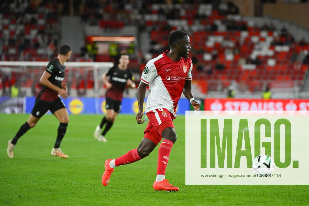 Jordan Teze (ASM) - UEFA Conference League match between AS Monaco and SC Freiburg on October 22, 2026 at the Louis II Stadium in Monaco.
