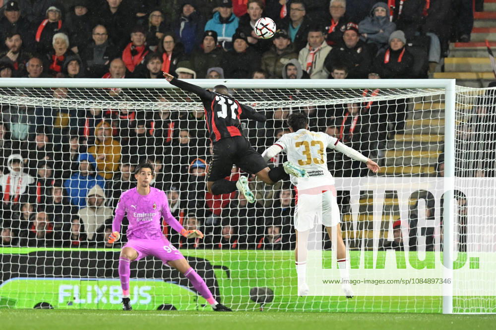 Bournemouth v AC Milan, Europa League Rayan (37) of AFC Bournemouth heads a shot at goal over the bar during the Europa League match between Bournemouth and AC Milan at the Vitality Stadium, Bournemouth, UK on 22 October 2026. Bournemouth Vitality Stadium Dorset UK Editorial use only ,