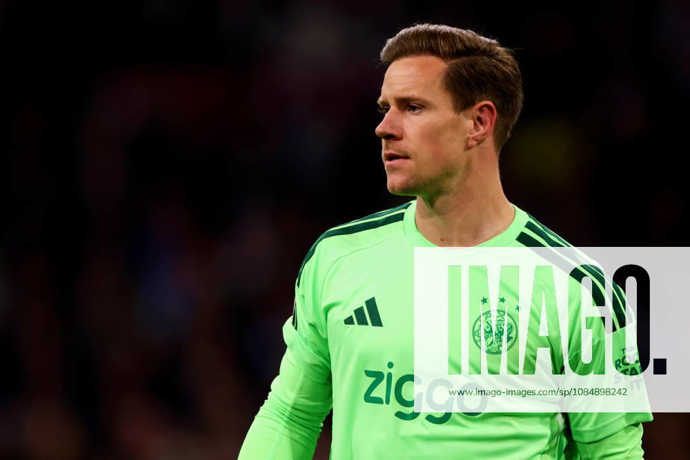 Goalkeeper Marc-Andre ter Stegen of AFC Ajax looks on during the UEFA Conference League 2026 27 League Phase MD2 match between AFC Ajax and Atalanta BC at Johan Cruijff ArenA on October 22, 2026 in Amsterdam, Netherlands.