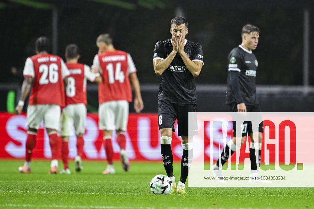 SC Braga v KAA Gent - UEFA Conference League BRAGA, PORTUGAL - OCTOBER 22 : Benes Laszlo midfielder of KAA Gent looking dejected after an opponent s goal during the UEFA Conference League 2026 27 League Phase matchday 2 match between SC Braga and KAA Gent on October 22, 2026 in Braga, Portugal, 22 10 2026 Braga Portugal