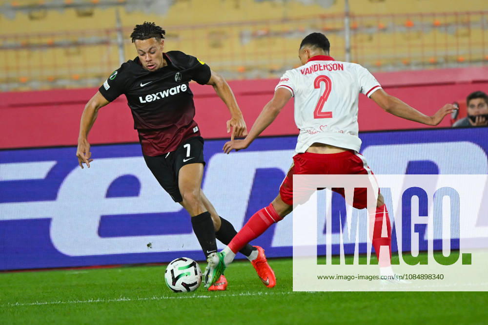 Derry Scherhant (SC Freiburg) - UEFA Conference League match between AS Monaco and SC Freiburg on October 22, 2026 at the Louis II Stadium in Monaco.
