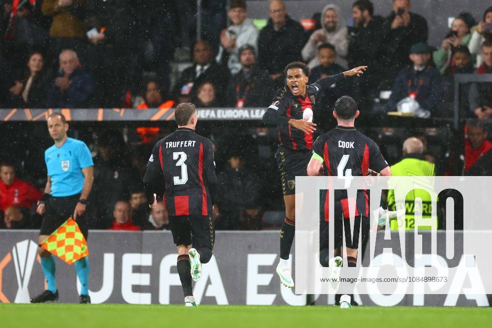 Amine Adli of AFC Bournemouth celebrates their goal to make it 3-0 AFC Bournemouth v AC Milan, UEFA Europa League, Football, Vitality Stadium, Bournemouth, UK - 22 Oct 2026Bournemouth Vitality Stadium United Kingdom