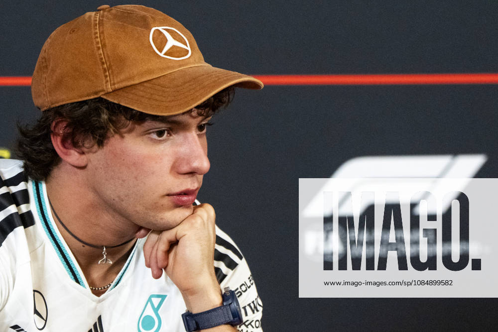 Italian Formula One driver Andrea Kimi Antonelli of Mercedes-AMG Petronas is seen during a press conference, PK, Pressekonferenz prior to the Formula One United States Grand Prix at the Circuit of the Americas in Austin, Texas on Thursday, October 22, 2026. AUS2026102232 GREGxNASH