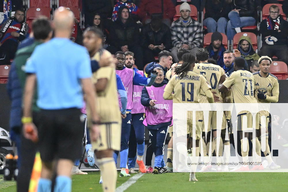 Fotball UEFA Europa League 3rd round match: Viktoria Plzen vs Levski Sofia in Pilsen, Czech Republic, October 22, 2026. Soccer players of Levski Sofia celebrate second goal. (CTKxPhoto MiroslavxChaloupka) CTKPhotoP2026102210648 CTKPhotoP2026102210648