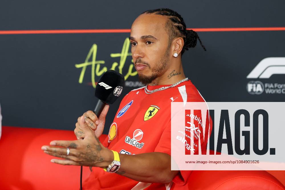 22nd October 2026; Circuit of the Americas, Austin, United States; Formula 1, United States Grand Prix, Arrivals Day; Lewis Hamilton (44) of Great Britain and Scuderia Ferrari HP during an interview VincentxCuono