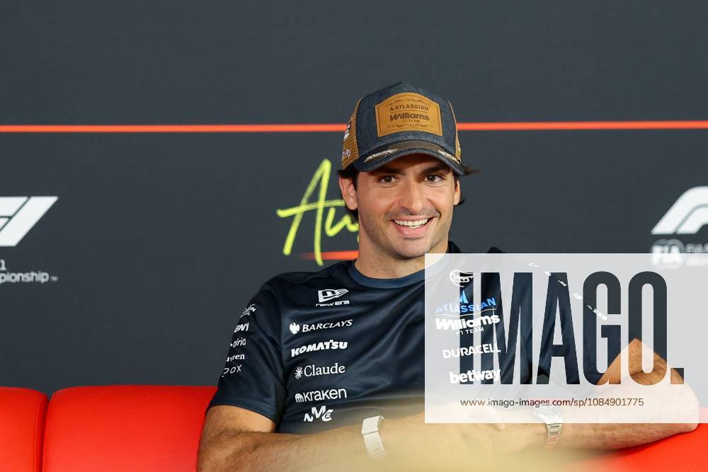 22nd October 2026; Circuit of the Americas, Austin, United States; Formula 1, United States Grand Prix, Arrivals Day; Carlos Sainz (55) of Spain and Atlassian Williams F1 Team smiles during an interview VincentxCuono