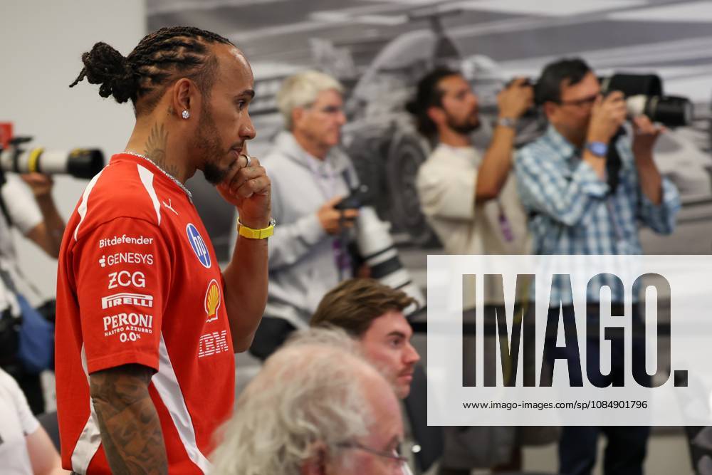 22nd October 2026; Circuit of the Americas, Austin, United States; Formula 1, United States Grand Prix, Arrivals Day; Lewis Hamilton (44) of Great Britain and Scuderia Ferrari HP walks into an interview VincentxCuono