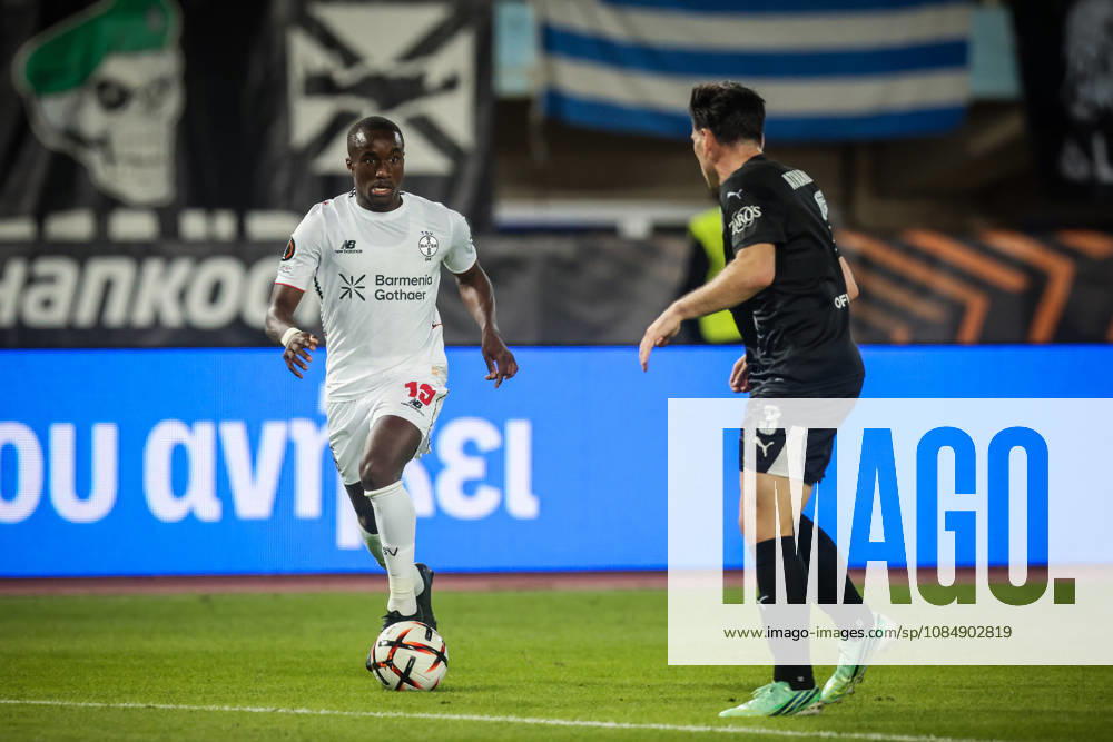 UEFA Europa League - OFI Crete vs Leverkusen - Moussa Diaby of Leverkusen in action during the UEFA Europa League phase Matchday 3 soccer match between OFI Crete vs Leverkusen in Pankritio, Heraklion, Greece, on 22 October 2026. IMAGO ONE INCH PRODUCTIONS Heraklion Greece