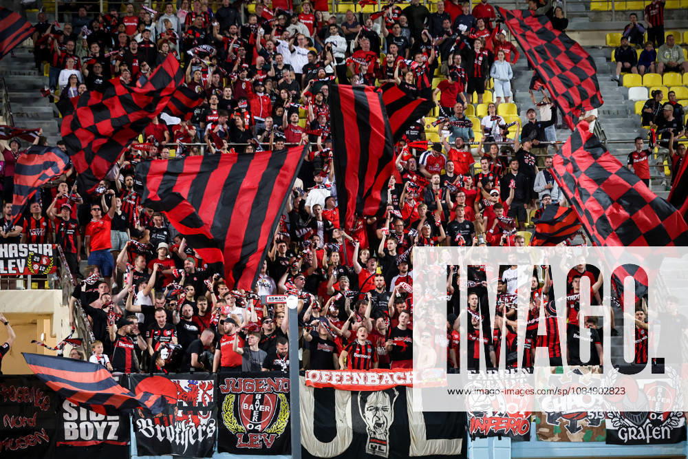 UEFA Europa League - OFI Crete vs Leverkusen - Fans of Leverkusen react during the UEFA Europa League phase Matchday 3 soccer match between OFI Crete vs Leverkusen in Pankritio, Heraklion, Greece, on 22 October 2026. IMAGO ONE INCH PRODUCTIONS Heraklion Greece