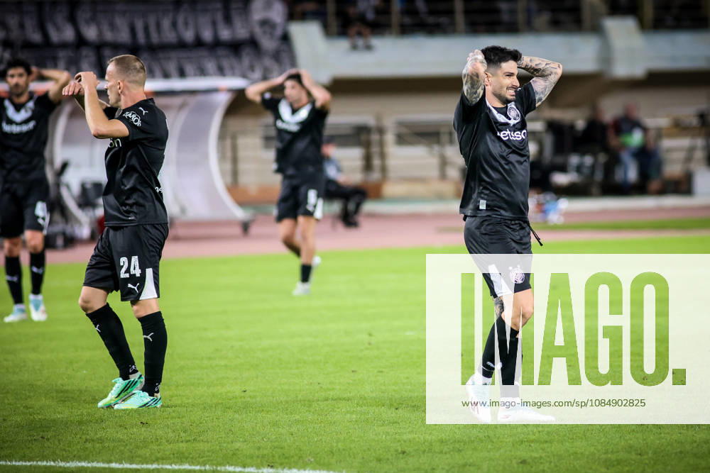 UEFA Europa League - OFI Crete vs Leverkusen - Players of OFI Crete react disappointed during the UEFA Europa League phase Matchday 3 soccer match between OFI Crete vs Leverkusen in Pankritio, Heraklion, Greece, on 22 October 2026. IMAGO ONE INCH PRODUCTIONS Heraklion Greece