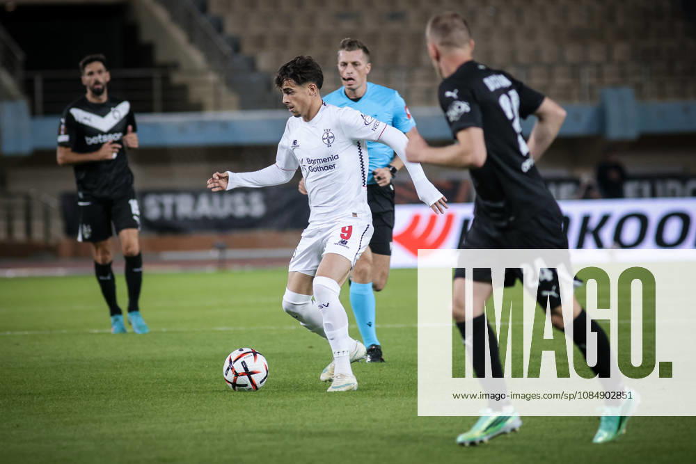UEFA Europa League - OFI Crete vs Leverkusen - Afonso Moreira of Leverkusen in action during the UEFA Europa League phase Matchday 3 soccer match between OFI Crete vs Leverkusen in Pankritio, Heraklion, Greece, on 22 October 2026. IMAGO ONE INCH PRODUCTIONS Heraklion Greece