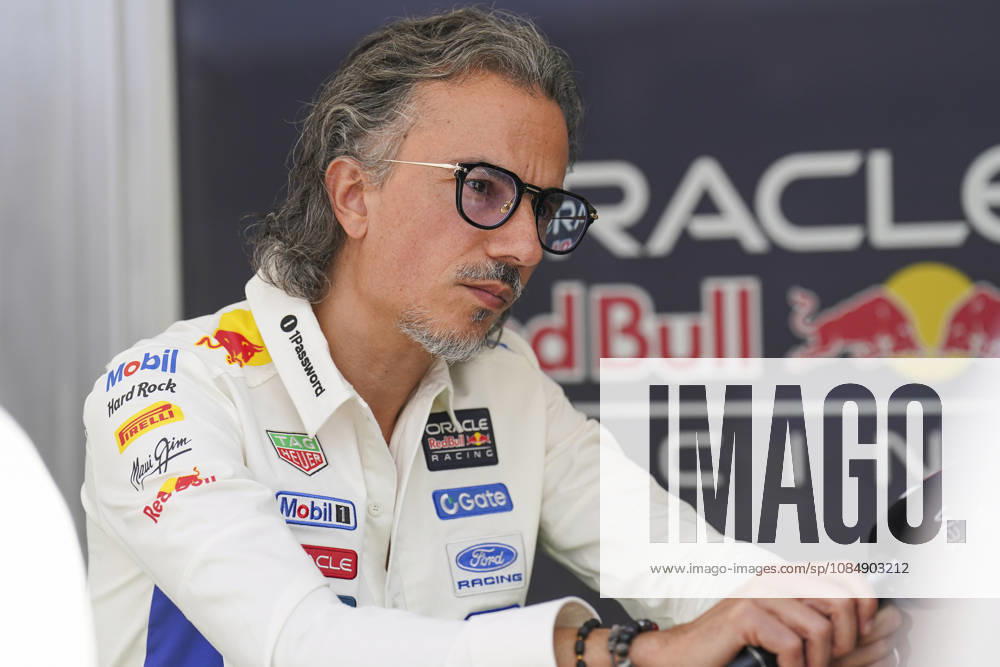 FORMULA 1 UNITED STATES GRAND PRIX 2026 Laurent Mekies (Red Bull Racing Team Principal) giving an interview in the paddock during the Formula 1 MSC Cruises United States Grand Prix 2026, Round 18 of the 2026 Formula 1 World Championship, WM, Weltmeisterschaft from 23rd - 25th October 2026 at the Circuit of the Americas, Austin, United States. Credit: Robbie Hoad Every Second Media Editorial use only. All images are copyright Every Second Media Limited. No images may be reproduced without prior permission.