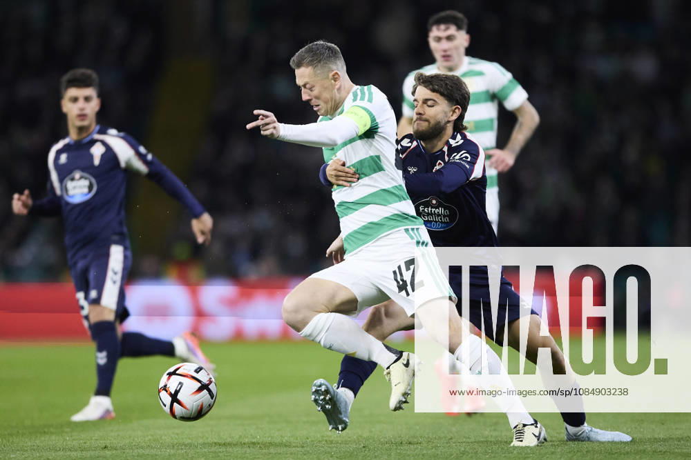 Celtic FC v Real Club Celta - UEFA Europa League 2026 27 League Phase MD3 GLASGOW, SCOTLAND - OCTOBER 22: Sergio Carreira of RC Celta de Vigo competes for the ball with Callum McGregor of Celtic FC during the UEFA Europa League 2026 27 League Phase MD3 match between Celtic FC and Real Club Celta de Vigo at Celtic Park on October 22, 2026 in Glasgow, Scotland. (Photo by Diego Simon Photo Players Images Magara Press) Glasgow Celtic Park Stadium Scotland