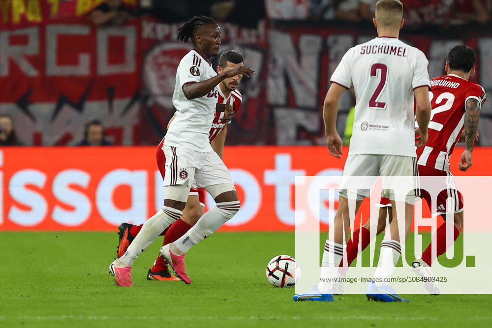 Olympiacos F.C. v AC Sparta Prague UEFA Europa League Santiago Eneme of AC Sparta Prague runs forward during the UEFA Europa League match at Karaiskakis Stadium, Piraeus 22 10 2026 UK Newspapers OUT