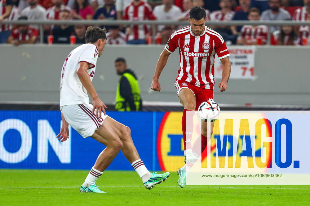 Olympiacos F.C. v AC Sparta Prague UEFA Europa League Roman Yaremchuk of Olympiacos F.C. controls the ball during the UEFA Europa League match at Karaiskakis Stadium, Piraeus 22 10 2026 UK Newspapers OUT