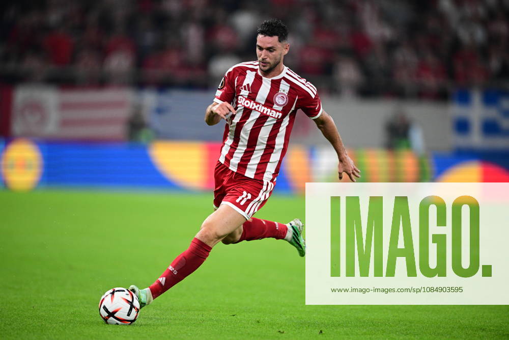 UEFA Europa League - Olympiacos FC vs AC Sparta Praha - Roman Yaremchuk of Olympiacos FC in action during the UEFA Europa League Phase matchday 3 soccer match between Olympiacos FC and AC Sparta Praha at the Georgios Karaiskakis Stadium in Piraeus, Greece, 22 October 2026. IMAGO ONE INCH PRODUCTIONS PIRAEUS GREECE