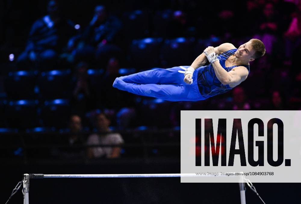 Netherlands Artistic Gymnastics World Championships 9271026 22.10.2026 Daniel Marinov of Team World Gymnastics Neutral Athletes 2 competes on the horizontal bar during the men s all-around final at the 2026 World Artistic Gymnastics Championships in Rotterdam, the Netherlands. Alexey Filippov Sputnik Rotterdam Netherlands