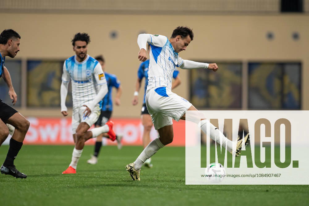 Inter Club Escaldes v Universitatae Craiova - UEFA Conference League Assad Al Hamlawi, player number 9 of Universitatea Craiova, is in action during the UEFA Conference League match between Inter Club d Escaldes and Universitatea Craiova at New FAF Stadium in Encamp, Andorra, on October 22, 2026. Encamp Andorra Andorra
