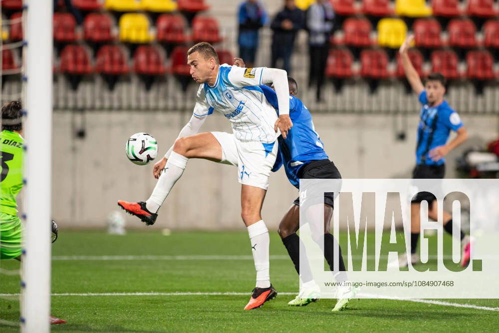 Inter Club Escaldes v Universitatae Craiova - UEFA Conference League Oleksandr Romanchuk, player number 3 of Universitatea Craiova, is in action during the UEFA Conference League match between Inter Club d Escaldes and Universitatea Craiova at New FAF Stadium in Encamp, Andorra, on October 22, 2026. Encamp Andorra Andorra