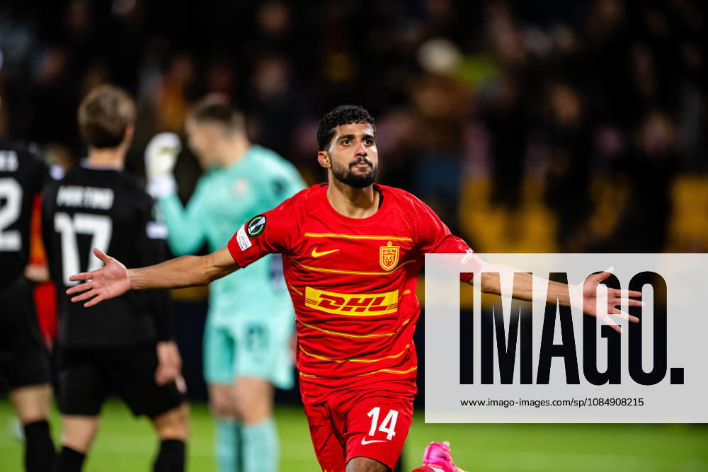 FC Nordsjaelland v CSKA Sofia, UEFA Conference League, Farum, Denmark Farum, Denmark. 22nd, October 2026. Ibrahim Adel (14) of FC Nordsjaelland equalises for 1-1 during the UEFA Conference League match between FC Nordsjaelland and CSKA Sofia at Right to Dream Park in Farum. Danmark, Farum, Right to Dream Park