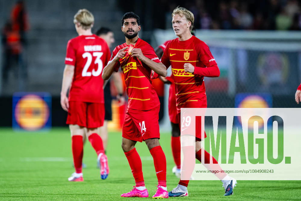 FC Nordsjaelland v CSKA Sofia, UEFA Conference League, Farum, Denmark Farum, Denmark. 22nd, October 2026. Ibrahim Adel (14) of FC Nordsjaelland equalises for 1-1 during the UEFA Conference League match between FC Nordsjaelland and CSKA Sofia at Right to Dream Park in Farum. Danmark, Farum, Right to Dream Park