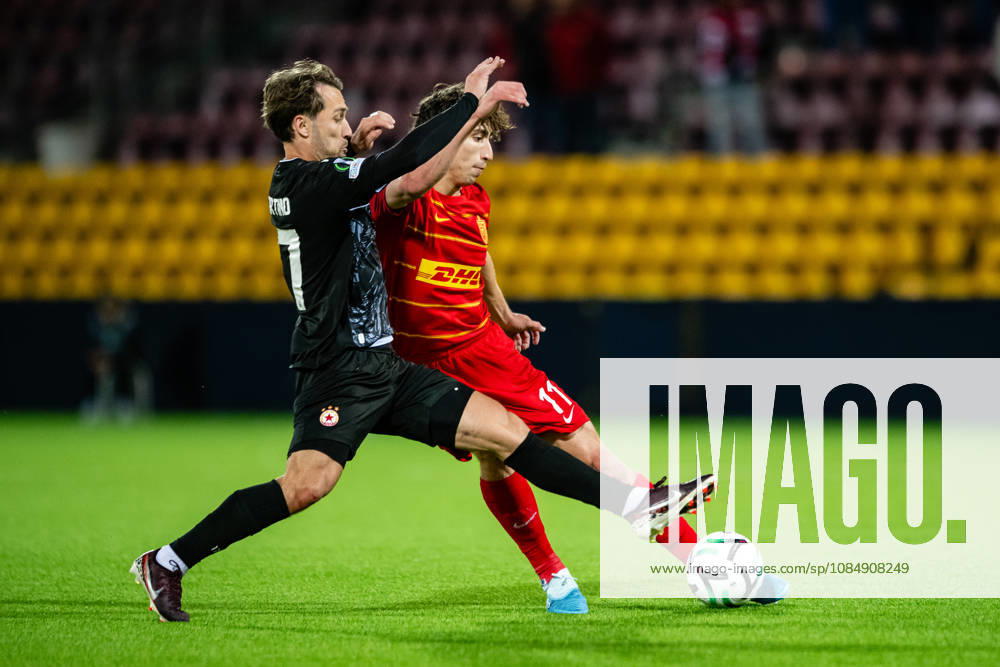 FC Nordsjaelland v CSKA Sofia, UEFA Conference League, Farum, Denmark Farum, Denmark. 22nd, October 2026. Alexander Lind (11) of FC Nordsjaelland and Angelo Martino (17) of CSKA Sofia seen during the UEFA Conference League match between FC Nordsjaelland and CSKA Sofia at Right to Dream Park in Farum. Danmark, Farum, Right to Dream Park