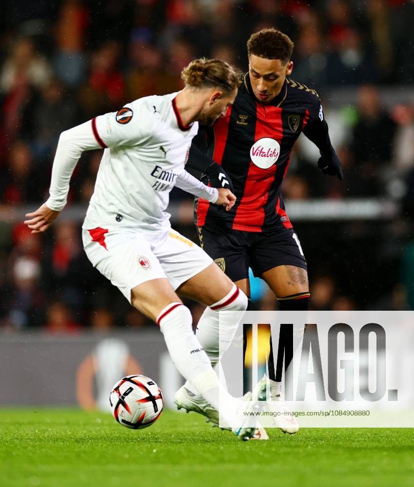 Marcus Tavernier of AFC Bournemouth and Adrien Rabiot of AC Milan. AFC Bournemouth v AC Milan, UEFA Europa League, Football, Vitality Stadium, Bournemouth, UK - 22 Oct 2026Bournemouth Vitality Stadium United Kingdom
