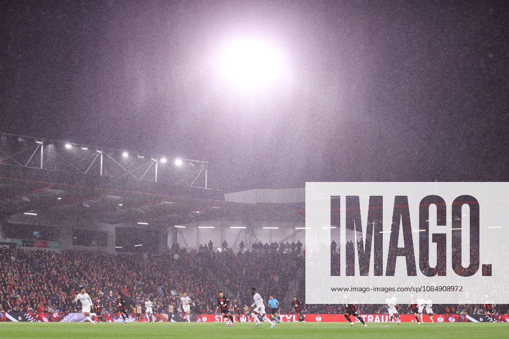 Bournemouth v AC Milan 22 October 2026, Bournemouth - UEFA Europa League - Bournemouth v AC Milan - A general view of play in the heavy rain in the Vitality Stadium - Photo: Jacques Feeney Offside. Bournemouth UK